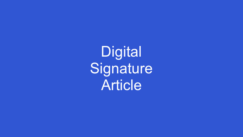 Digital signature article
