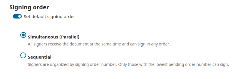 Admin settings