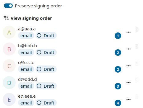 Configuring signing order